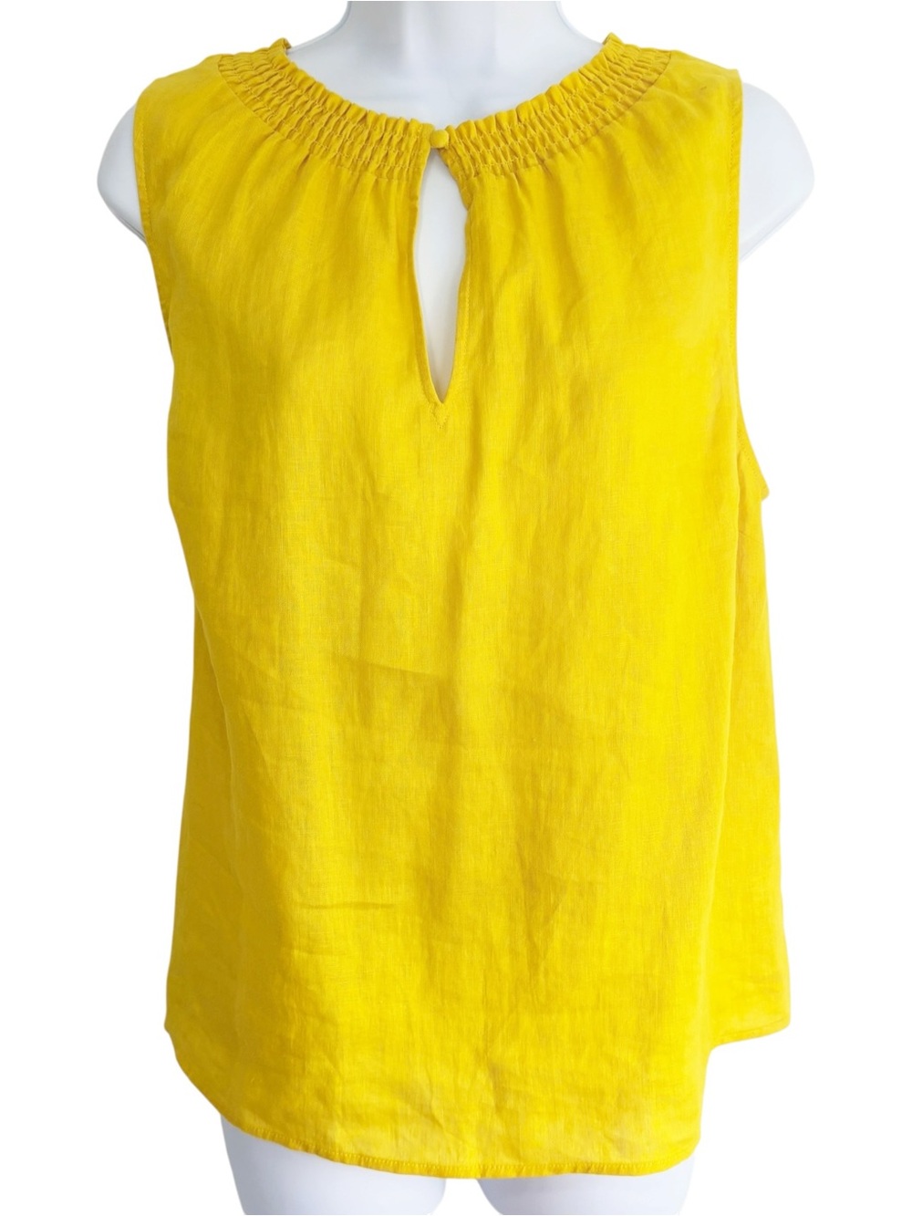BODEN Georgia 100% Linen Yellow Sleeveless Blouse Top Women’s Size 12
